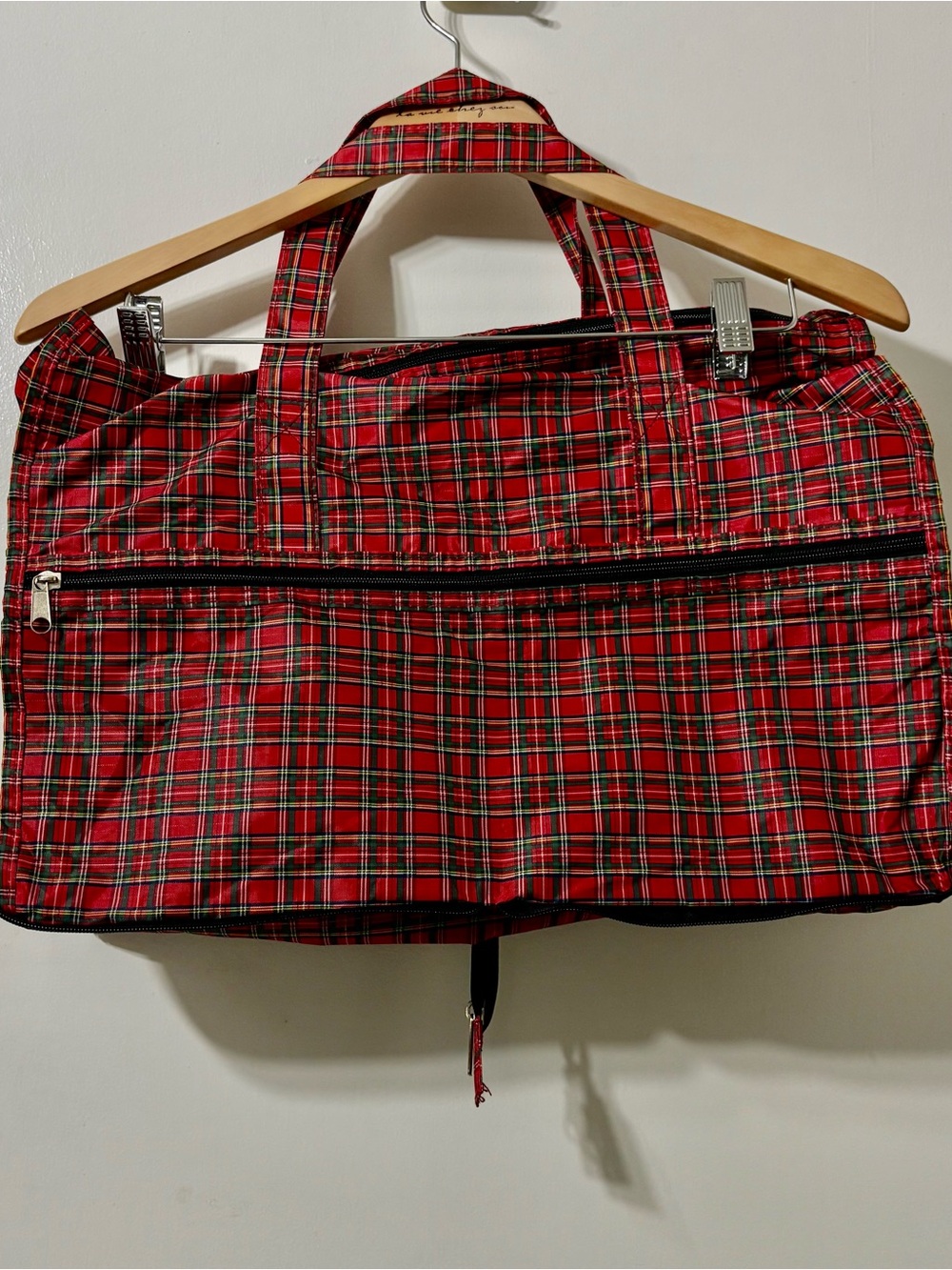 Red Tartan Weekend Tote Bag - Unbranded
